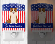 Load image into Gallery viewer, Patriotic USA Border Collie Red White Ceramic Night Light BB3114CNL