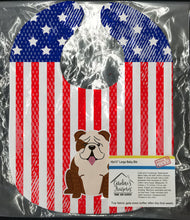 Load image into Gallery viewer, Patriotic USA English Bulldog Brindle White Baby Bib BB3116BIB