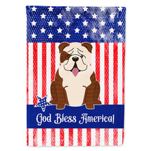 Load image into Gallery viewer, Patriotic USA English Bulldog Brindle White Flag Canvas House Size BB3116CHF