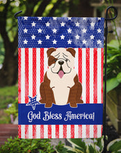 Load image into Gallery viewer, Patriotic USA English Bulldog Brindle White Garden Flag - Outdoor Decorative Yard Flag