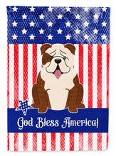 Load image into Gallery viewer, Patriotic USA English Bulldog Brindle White Garden Flag - Outdoor Decorative Yard Flag