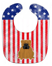 Load image into Gallery viewer, Patriotic USA English Bulldog Red Baby Bib BB3117BIB