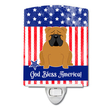 Load image into Gallery viewer, Patriotic USA English Bulldog Red Ceramic Night Light BB3117CNL