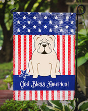 Load image into Gallery viewer, Patriotic USA English Bulldog White Garden Flag - Outdoor Decorative Yard Flag