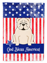 Load image into Gallery viewer, Patriotic USA English Bulldog White Garden Flag - Outdoor Decorative Yard Flag