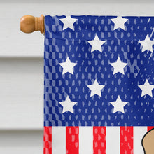 Load image into Gallery viewer, Patriotic USA English Bulldog Fawn Flag Canvas House Size BB3119CHF