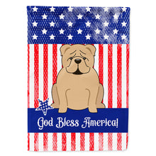 Load image into Gallery viewer, Patriotic USA English Bulldog Fawn Flag Canvas House Size BB3119CHF