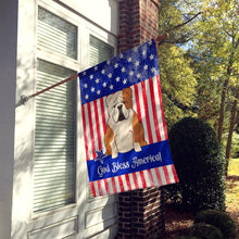 Load image into Gallery viewer, Patriotic USA English Bulldog Fawn White Flag Canvas House Size BB3120CHF