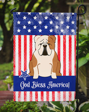 Load image into Gallery viewer, Patriotic USA English Bulldog Fawn White Garden Flag - Outdoor Decorative Yard Flag