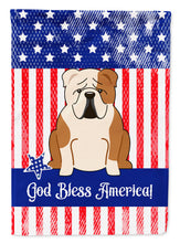 Load image into Gallery viewer, Patriotic USA English Bulldog Fawn White Garden Flag - Outdoor Decorative Yard Flag