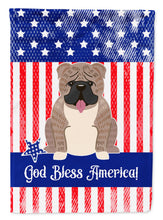 Load image into Gallery viewer, Patriotic USA English Bulldog Grey Brindle Garden Flag - Outdoor Decorative Yard Flag