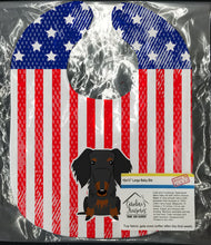 Load image into Gallery viewer, Patriotic USA Wire Haired Dachshund Black Tan Baby Bib BB3122BIB