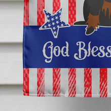 Load image into Gallery viewer, Patriotic USA Wire Haired Dachshund Black Tan Flag Canvas House Size BB3122CHF