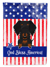 Load image into Gallery viewer, Patriotic USA Wire Haired Dachshund Black Tan Garden Flag - Outdoor Decorative Yard Flag