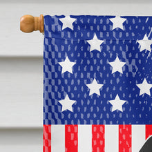 Load image into Gallery viewer, Patriotic USA Wire Haired Dachshund Dapple Flag Canvas House Size BB3123CHF