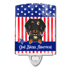 Load image into Gallery viewer, Patriotic USA Wire Haired Dachshund Dapple Ceramic Night Light BB3123CNL