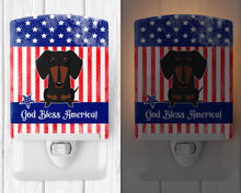 Load image into Gallery viewer, Patriotic USA Dachshund Black Tan Ceramic Night Light BB3127CNL