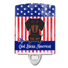 Load image into Gallery viewer, Patriotic USA Dachshund Black Tan Ceramic Night Light BB3127CNL