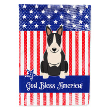 Load image into Gallery viewer, Patriotic USA Bull Terrier Black White Flag Canvas House Size BB3128CHF