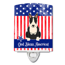 Load image into Gallery viewer, Patriotic USA Bull Terrier Black White Ceramic Night Light BB3128CNL