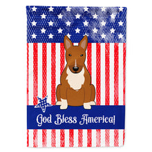 Load image into Gallery viewer, Patriotic USA Bull Terrier Red Flag Canvas House Size BB3129CHF