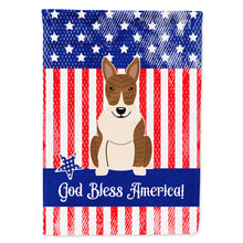 Load image into Gallery viewer, Patriotic USA Bull Terrier Brindle Flag Canvas House Size BB3132CHF