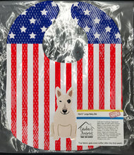 Load image into Gallery viewer, Patriotic USA Bull Terrier White Baby Bib BB3133BIB