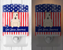 Load image into Gallery viewer, Patriotic USA Bull Terrier White Ceramic Night Light BB3133CNL