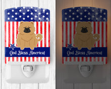 Load image into Gallery viewer, Patriotic USA Chow Chow Cream Ceramic Night Light BB3139CNL