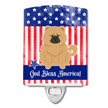 Load image into Gallery viewer, Patriotic USA Chow Chow Cream Ceramic Night Light BB3139CNL