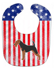 Load image into Gallery viewer, USA Patriotic Welsh Terrier Baby Bib BB3285BIB