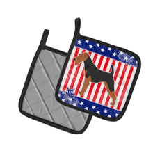 Load image into Gallery viewer, USA Patriotic Welsh Terrier Pot Holders - Set of 2 - Heat-Resistant Kitchen Essentials BB3285PTHD