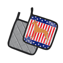 Load image into Gallery viewer, USA Patriotic Pharaoh Hound Pot Holders - Set of 2 - Heat-Resistant Kitchen Essentials BB3288PTHD