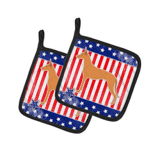 Load image into Gallery viewer, USA Patriotic Pharaoh Hound Pot Holders - Set of 2 - Heat-Resistant Kitchen Essentials BB3288PTHD