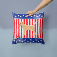 Load image into Gallery viewer, USA Patriotic Border Terrier Throw Pillow - 14x14 Decorative Pillow – Art for Your Home &amp; Patio BB3289PW1414
