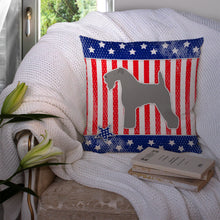Load image into Gallery viewer, USA Patriotic Kerry Blue Terrier Throw Pillow - 14x14 Decorative Pillow – Art for Your Home &amp; Patio BB3292PW1414