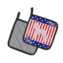 Load image into Gallery viewer, USA Patriotic Bedlington Terrier Pot Holders - Set of 2 - Heat-Resistant Kitchen Essentials BB3294PTHD