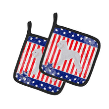 Load image into Gallery viewer, USA Patriotic Bedlington Terrier Pot Holders - Set of 2 - Heat-Resistant Kitchen Essentials BB3294PTHD