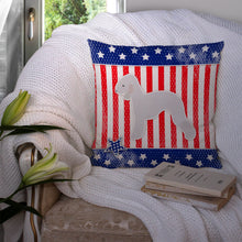 Load image into Gallery viewer, USA Patriotic Bedlington Terrier Throw Pillow - 14x14 Decorative Pillow – Art for Your Home &amp; Patio BB3294PW1414