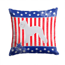 Load image into Gallery viewer, USA Patriotic Bedlington Terrier Throw Pillow - 14x14 Decorative Pillow – Art for Your Home &amp; Patio BB3294PW1414