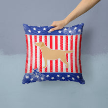 Load image into Gallery viewer, USA Patriotic Yellow Labrador Retriever Throw Pillow - 14x14 Decorative Pillow – Art for Your Home &amp; Patio BB3297PW1414