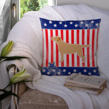 Load image into Gallery viewer, USA Patriotic Yellow Labrador Retriever Throw Pillow - 14x14 Decorative Pillow – Art for Your Home &amp; Patio BB3297PW1414