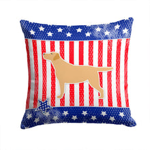 Load image into Gallery viewer, USA Patriotic Yellow Labrador Retriever Throw Pillow - 14x14 Decorative Pillow – Art for Your Home &amp; Patio BB3297PW1414