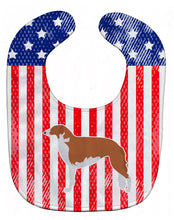Load image into Gallery viewer, USA Patriotic Borzoi Russian Greyhound Baby Bib BB3299BIB