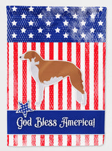 Load image into Gallery viewer, USA Patriotic Borzoi Russian Greyhound Flag Canvas House Size BB3299CHF