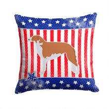 Load image into Gallery viewer, USA Patriotic Borzoi Russian Greyhound Throw Pillow - 14x14 Decorative Pillow – Art for Your Home &amp; Patio BB3299PW1414