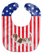 Load image into Gallery viewer, USA Patriotic Basset Hound Baby Bib BB3302BIB