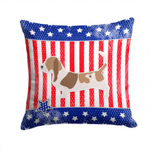 Load image into Gallery viewer, USA Patriotic Basset Hound Throw Pillow - 14x14 Decorative Pillow – Art for Your Home &amp; Patio BB3302PW1414