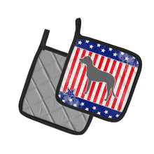 Load image into Gallery viewer, USA Patriotic Irish Wolfhound Pot Holders - Set of 2 - Heat-Resistant Kitchen Essentials BB3303PTHD