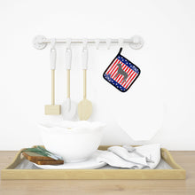 Load image into Gallery viewer, USA Patriotic Irish Wolfhound Pot Holders - Set of 2 - Heat-Resistant Kitchen Essentials BB3303PTHD